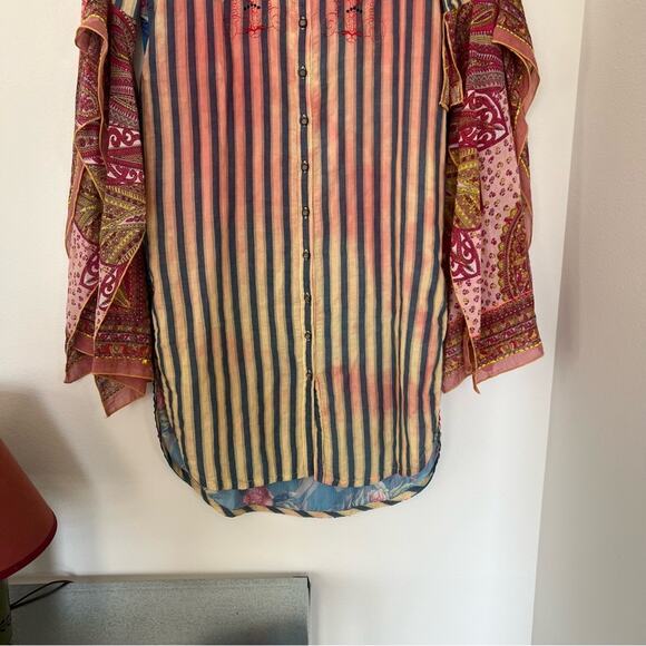 Aratta Silent Journey Beatriz Mixed Print Tunic Blouse - Picture 3 of 10